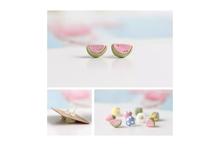 Unique Cute Semicircle Watermelon Earring