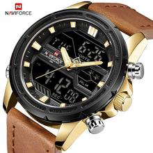 NaviForce Dual Time Luxury Golden/Black Sport Watch (NF9138)