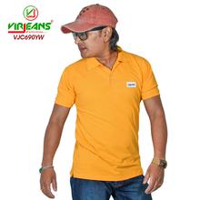 Virjeans Yellow  Polo Neck T-shirt for Men (VJC 690)