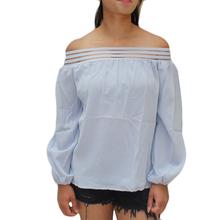 Slik Light Blue Off-Shoulder Top