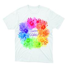 Happy Holi Colorful Finger Printed T- Shirt For Kids