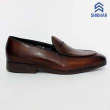 1717 Slip On Leather Formal Shoes For Men- Coffee