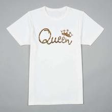 Black/Golden Printed Queen T-Shirt For Women