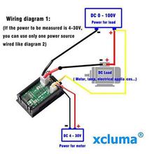 xcluma Digital Voltmeter Ammeter Dc 0-100V 10A Dual Led Red Blue