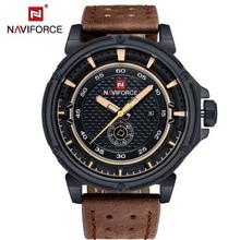 NaviForce NF9083 Black Dial Date Function Casual Analog Watch For Men - Brown