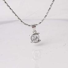 Ouxi Silver Crystal Studded Pendant  With Chain For Women-K30002-101000