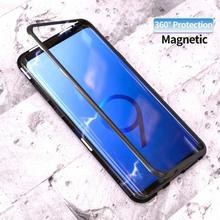 Magnetic Adsorption Aluminum Bumper Case For Samsung Note 9 - Black