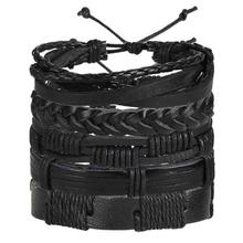 IF ME Fashion Multiple Layers Punk Leather Bracelets Men