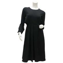 Black Plain Knee Length Dress For Women