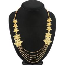 Sukkhi Blossomy 5 String Gold Plated Flower Necklace Set For