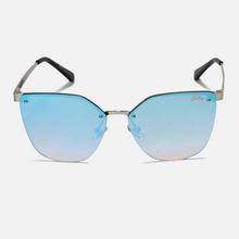 Rimless Cate Eye in Shaded Sky Blue Lenses With Gun Metal Legs