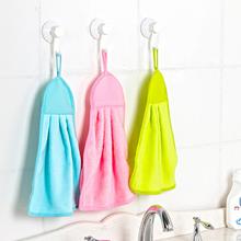 3Pcs Set  Soft Hanging Kitchen Rag Towel Suction Water Thickening Coral Velvet Towels