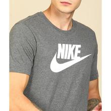 Nike Printed Men Round Neck Grey T-Shirt