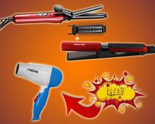 Combo of Hair Straightener and Hair Curler with Free Hair Dryer