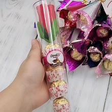 Gift Box With Milk Ball Compound Chocolate With Rose 4 Pcs Set