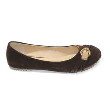 Brown Solid Ballet Shoes For Women