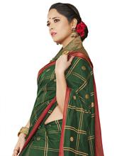 Stylee Lifestyle Green Banarasi Silk Jacquard Saree - 2324