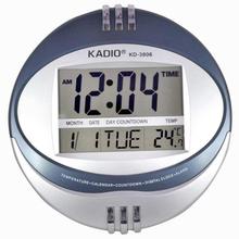 Kadio LCD Digital Wall + Table Clock (KD-3806) - Gray