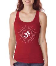 Maroon 'Om' Printed Tank Top For Women