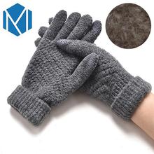 Miya Mona Hot Selling New Women Warm Winter Knitted Full Finger Gloves Mittens Girl Female Solid Woolen Gloves Screen Luvas