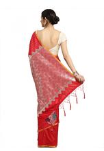 Stylee Lifestyle Red Banarasi  Silk Jacquard Saree - 2295