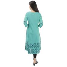 Green Long Kurti With 'A' cut