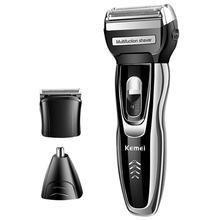 Kemei KM-5558 3 in 1 Rechargeable Electric Shaver Nose Ear Hair Trimmer Clipper Set For Men