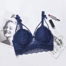 Women's Padded Bras Sweet Bow Push Up Lingerie Lace Flower