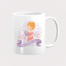 Mother's Day Mug (Mom Holding Infant Baby With Small Purple Heart's Around)