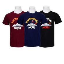 Pack Of 3 Embroidered 100% Cotton T-Shirt For Men-Maroon/Blue/Black