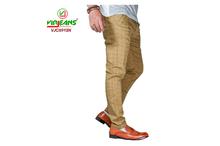 Virjeans Slim Fit Check Cotton Pant Skin-(VJC 691)