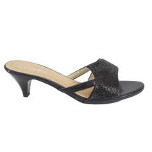 Black Pencil Heel Sandals For Women