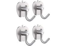 4 Pcs Adhesive Stainless Steel Apple Wall Hooks Hanger (Sticking Strong upto 3 kg, 4 pcs Steel ) - SH4