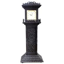 Brown Traditional Crafted Wooden Clock Stand-278