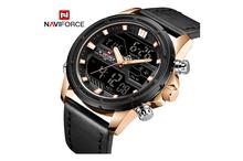 NaviForce NF9138 Dual Time Luxury Sport Watch – RoseGold/Black