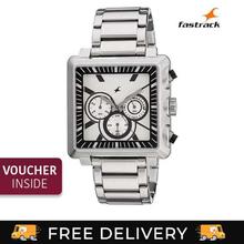 Fastrack Silver Dial Chronograph Watch For Men - 3111SM01