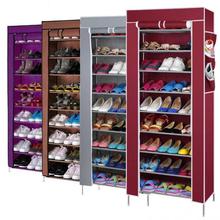 Portable Folding And Covering Metal Stand 4 Layer Shoe Rack