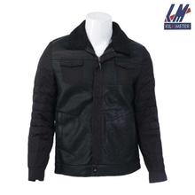 KILOMETER Black PU Leather Jacket With Inner Fur For Men - KM 8389