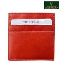 WildHorn Genuine Leather Credit Card Holder-ChiliREDCardholder