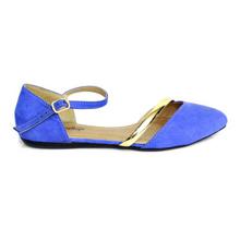 Cornershop Blue Ankle Strap Flats For Women - (CSL64572BL)