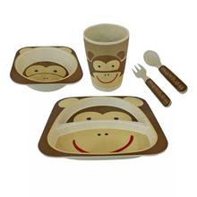 Yookidoo  Brown/Cream Monkey Printed Meal Set For Kids