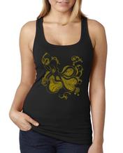 Black Octopus Printed Tank Top For Women