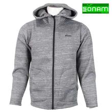 Sonam Gears Grey Fleece Hooded Jacket For Men(695)