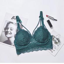 Women's Padded Bras Sweet Bow Push Up Lingerie Lace Flower