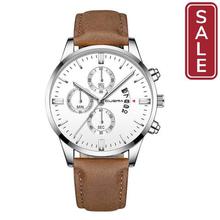 SALE - CUENA Fashion Men's Stainless Steel Watch Leather