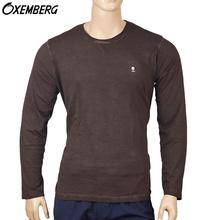 Oxemberg Brown Round  Neck Full Sleeve T-Shirt For Men