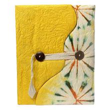 Yellow Printed Tri-Fold Lokta Paper Note Book