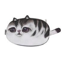 Black/White Cute 3D Cat Face Wallet For Women