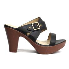 Black Belted Block Heels For Women