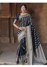 Stylee Lifestyle Navy Blue Banarasi Silk Jacquard Saree - 2287